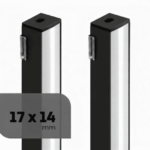 Perfil Sobrepor Alumínio 17x14mm 3m Preto Fosco PAS31714P Lumanti