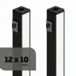 Perfil Sobrepor Alumínio 12x10mm 3m Preto Fosco PAS31211P Lumanti