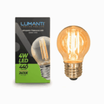 Lâmpada Vintage Globo G45 LED Filamento 4W 2400K Âmbar 440lm 220V LLFG45204 Lumanti - Imagem 3