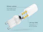 Lâmpada G9 LED SMD 2W 7200K Branco Frio 200lm Bivolt LLG9S72 Lumanti - Imagem 3