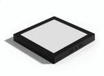 Luminária LED Preto Flat Aluminio Sobrepor Quadrada 24W 3000K Branco Quente Bivolt 275x275mm LLSQP324F Lumanti