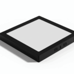 Luminária LED Preto Flat Aluminio Sobrepor Quadrada 24W 3000K Branco Quente Bivolt 275x275mm LLSQP324F Lumanti