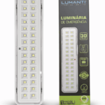 Luminária de Emergência LED 30 LEDs SMD 6W Branco Frio Bivolt LLE630 Lumanti - Imagem 3