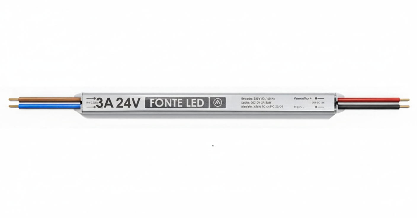 Fonte Linear Slim 24V 3,0A 72W Bivolt FLS243 Lumanti