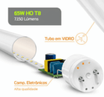 Lâmpada Tubular LED HO T8 2385mm 65W 6500K Branco Frio 6.500lm Bivolt LLT665A Lumanti - Imagem 4