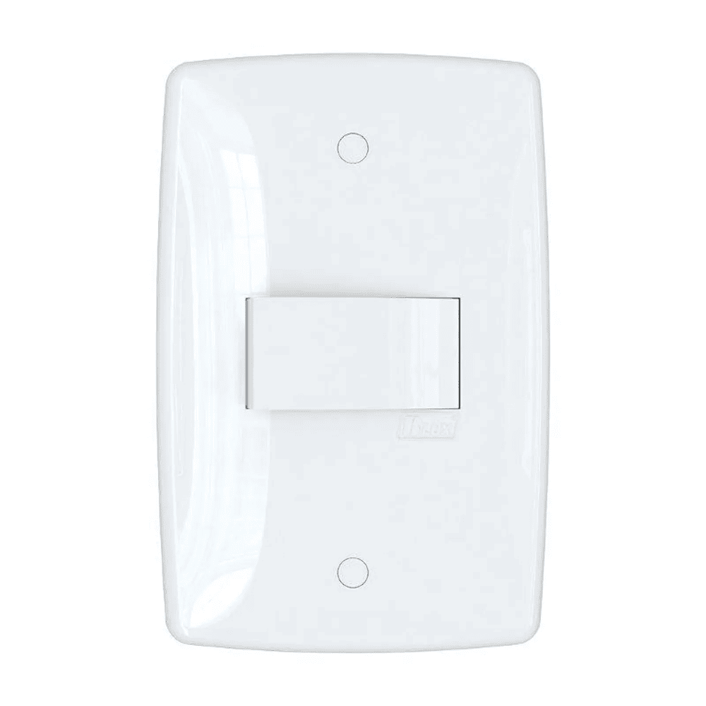 Interruptor 1 tecla simples com placa branca Blux Finesse 150665 Interruptor 1 tecla simples com placa branca Blux Finesse 150665
