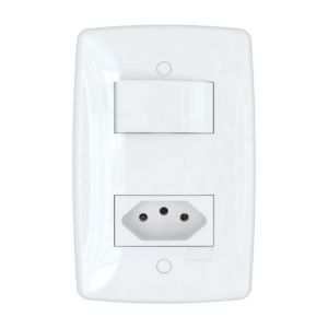Interruptor paralelo com tomada 10A placa branca Blux Finesse 150835