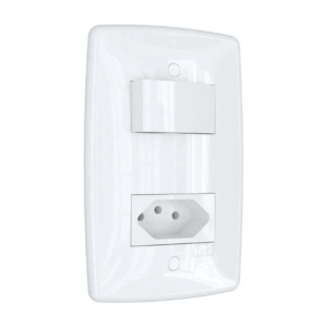 Interruptor paralelo com tomada 10A placa branca Blux Finesse 150835