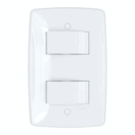 Interruptor 2 teclas simples separado com placa branca Blux Finesse 150691