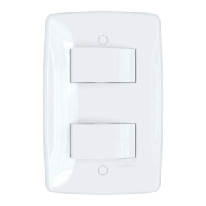 Interruptor 2 teclas simples separado com placa branca Blux Finesse 150691