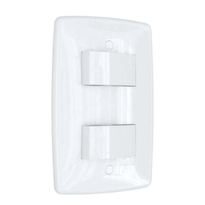 Interruptor 2 teclas simples separado com placa branca Blux Finesse 150691