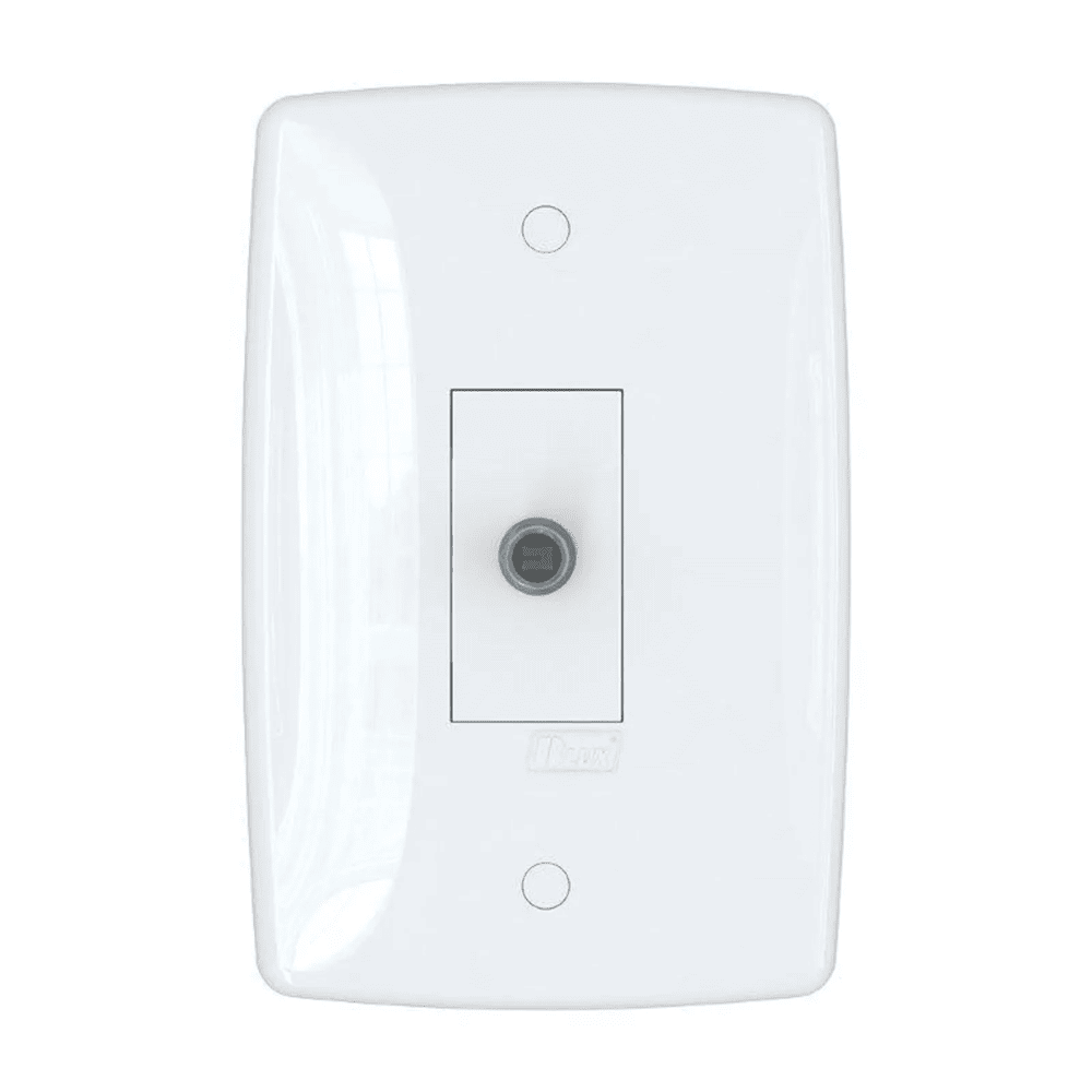 Tomada antena coaxial com placa branca Blux Finesse 150959 Tomada antena coaxial com placa branca Blux Finesse 150959