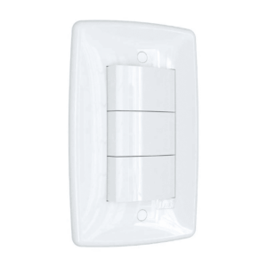 Interruptor 3 teclas simples com placa branca Blux Finesse 150721