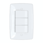 Interruptor 3 teclas simples com placa branca Blux Finesse 150721
