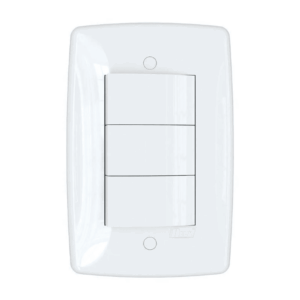 Interruptor 3 teclas simples com placa branca Blux Finesse 150721
