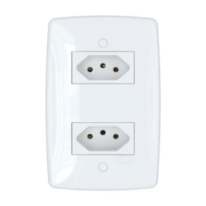 Tomada dupla 10A separada com placa branca Blux Finesse 155624