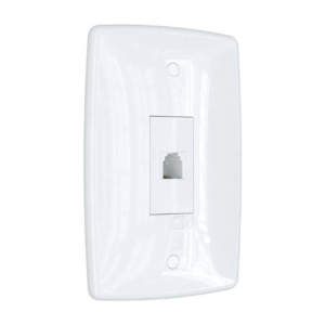 Tomada telefone RJ11 com placa branca Blux Finesse 150932