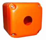Caixa para 1 botoeira 22mm laranja Patola cb-001 laranja 79x79x81mm ABS comando industrial