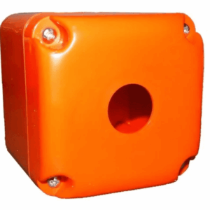 Caixa para 1 botoeira 22mm laranja Patola cb-001 laranja 79x79x81mm ABS comando industrial