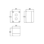 Caixa para 2 botoeiras 22mm preta Patola cb-002 115x81x80mm ABS comando industrial