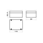 Caixa de montagem com tampa cinza Patola pbr-115 cz 55x90x115mm ABS