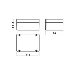 Caixa de montagem com tampa cinza Patola pbr-115 cz 55x90x115mm ABS
