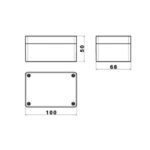 Caixa com vedação IP67 Patola cinza ABS pbr-098 cz 100x68x50mm resistente água poeira