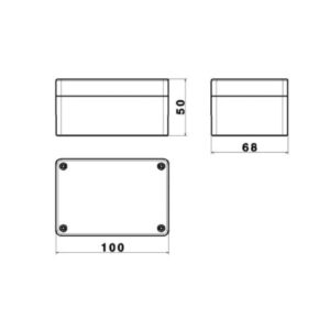 Caixa com vedação IP67 Patola cinza ABS pbr-098 cz 100x68x50mm resistente água poeira