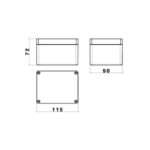 Caixa com vedação IP67 Patola ABS pbr-116 cz 115x90x72mm resistente água poeira