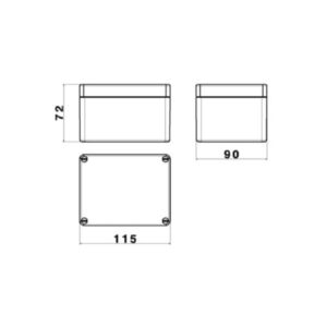 Caixa com vedação IP67 Patola ABS pbr-116 cz 115x90x72mm resistente água poeira