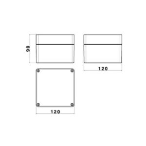 Caixa de montagem com tampa cinza Patola pbr-120 cz 120x120x90mm ABS