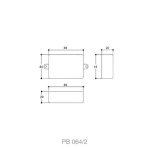 Caixa de montagem com aba preta Patola Pb-064/2 20x44x64mm ABS fixação parede