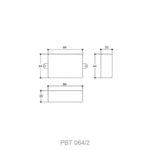 Caixa de montagem com aba preta Patola Pbt-064/2 20x44x64mm ABS fixação parede