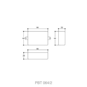 Caixa de montagem com aba preta Patola Pbt-064/2 20x44x64mm ABS fixação parede