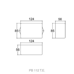 Caixa de montagem com aba preta Patola pb-112 te 54x85x123mm ABS fixação parede