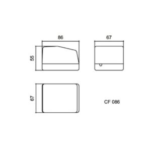 Caixa para fonte chaveada Patola cf-086 ABS 86x67x55mm