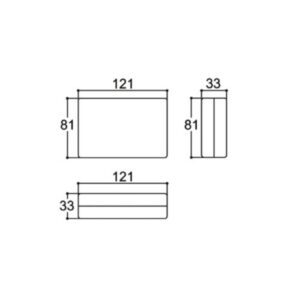 Caixa de montagem ABS preta Patola pb-603 33x81x121mm