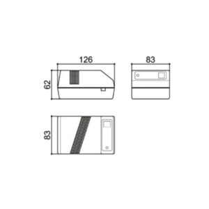 Caixa para fonte chaveada Patola cf-126 ABS 62x83x126mm