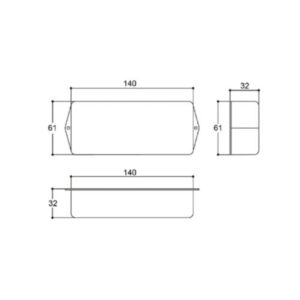 Caixa de montagem ABS preta Patola pb-055 34x60x140mm