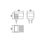 Caixa para fonte chaveada Patola cf-066 ABS 43x50x68mm