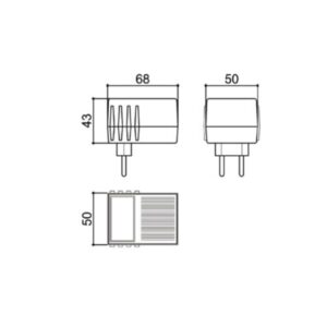 Caixa para fonte chaveada Patola cf-066 ABS 43x50x68mm