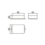 Caixa de montagem ABS cinza Patola pb-090 tecz 26x63x90mm