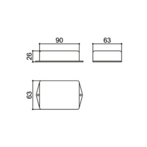 Caixa de montagem ABS cinza Patola pb-090 tecz 26x63x90mm