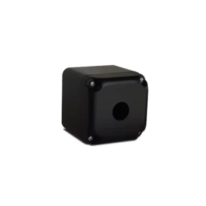 Caixa para 1 Botão 22mm Preta Patola CB-001 79x79x81mm - Gabinete ABS Comando Industrial