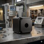 Caixa para 1 Botão 22mm Preta Patola CB-001 79x79x81mm - Gabinete ABS Comando Industrial