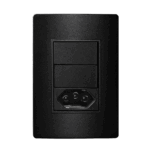 Conjunto Interruptor Simples + Interruptor Paralelo + Tomada 10A 4x2 Iriel Revita Carbono metálico