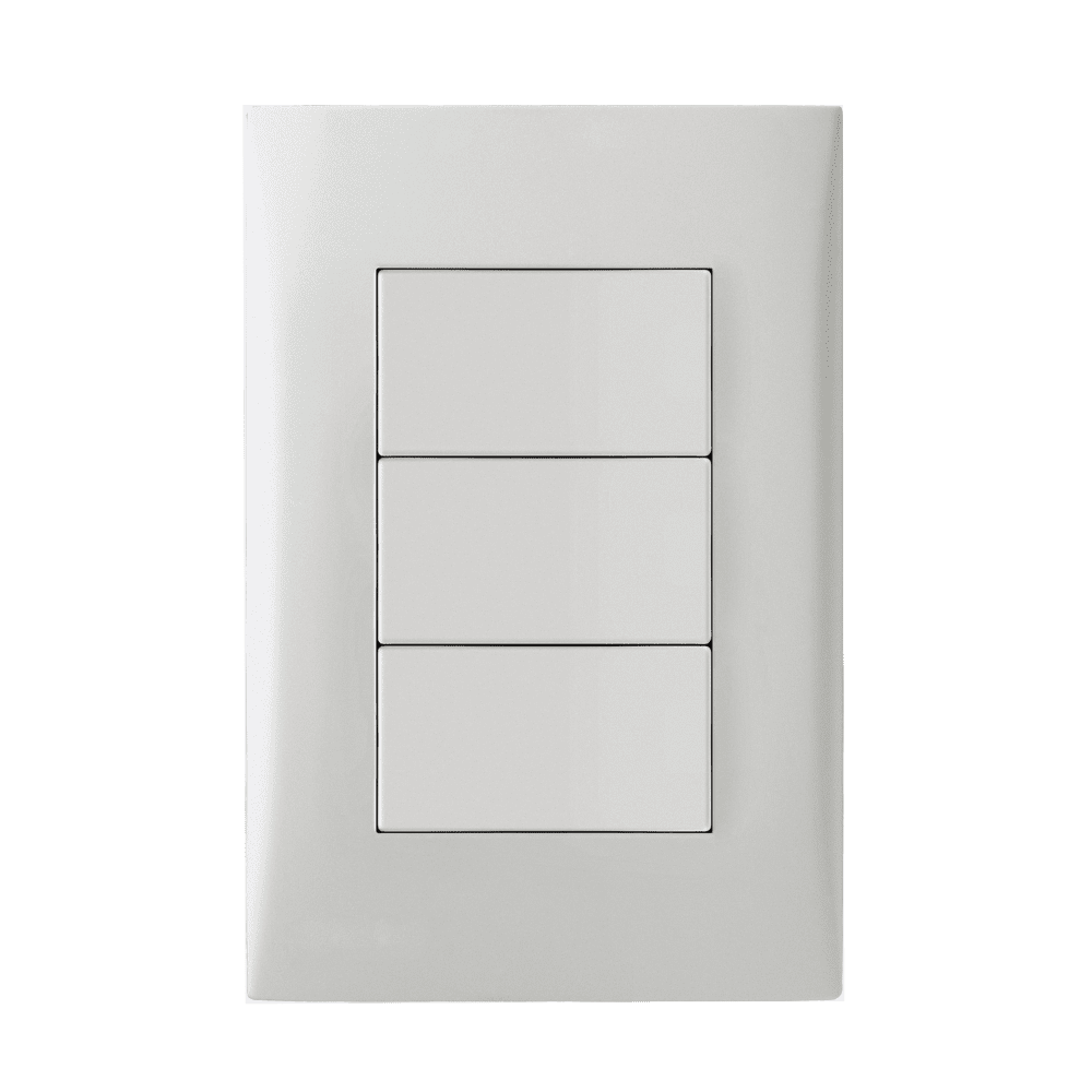 753001_1.png Conjunto 3 Interruptores Simples 4x2 Iriel Imperia Branca - Imagem 1
