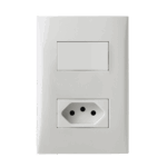 Conjunto Interruptor Simples + 1 Tomada 10A 4x2 Iriel Imperia Branca