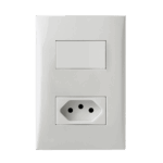 Conjunto Interruptor Simples + 1 Tomada 20A 4x2 Iriel Imperia Branca