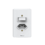 Conjunto Interruptor Paralelo + 1 Tomada 10A Enerbras Artis Branca
